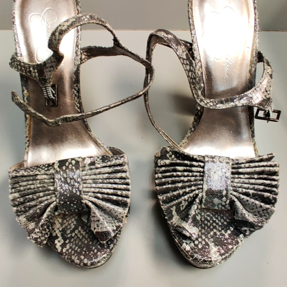 Animal print Bow shiny platform block heel ankle strap sandals - Jessica Simpson - Picture 8 of 10